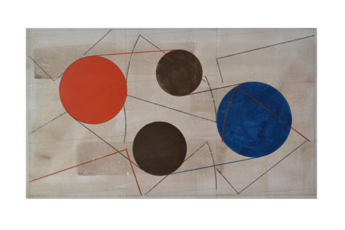 Contesa 1 2019 collage e tempera all'uovo su carta cm. 78x42