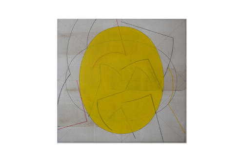 Da Boccioni - Giallo 2020 - collage e tempera all'uovo su carta  cm. 52 x 52 