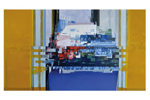 Perturbazione  30 -   2019 olio su tela cm. 40 x 70 - 